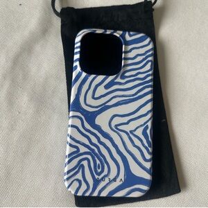 Burga Blue and White Swirl Phone Case 14 Pro